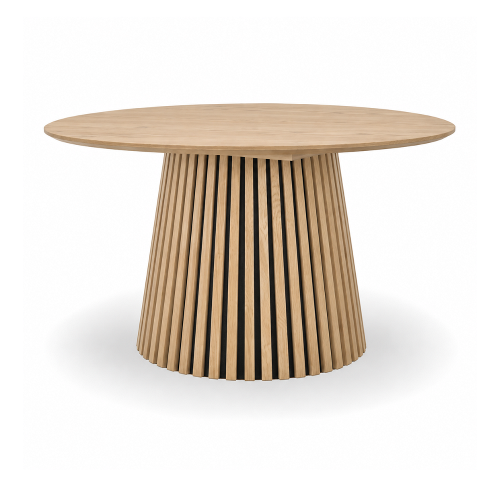 Måne Lamel Spisebord - Lys natur eg Ø140 cm
