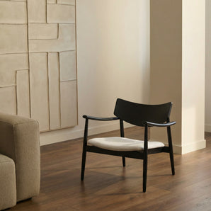 Lara Loungestol i Sort eg m. Beige stof sæde