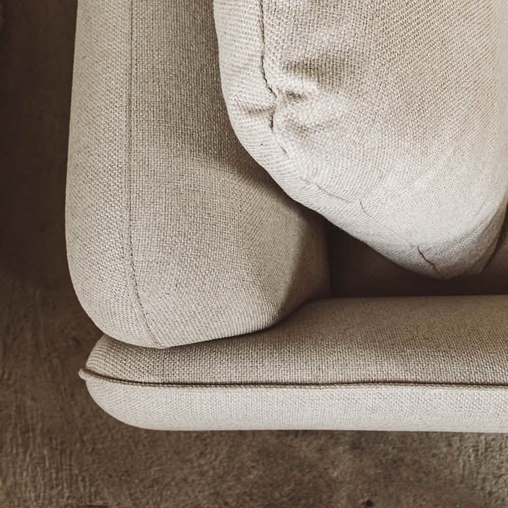 Lino Sofa m. Puf m. Chrome Stel - 230 cm - Beige