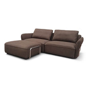 Lino Sofa m. Puf m. Chrome Stel - 230 cm - Brun