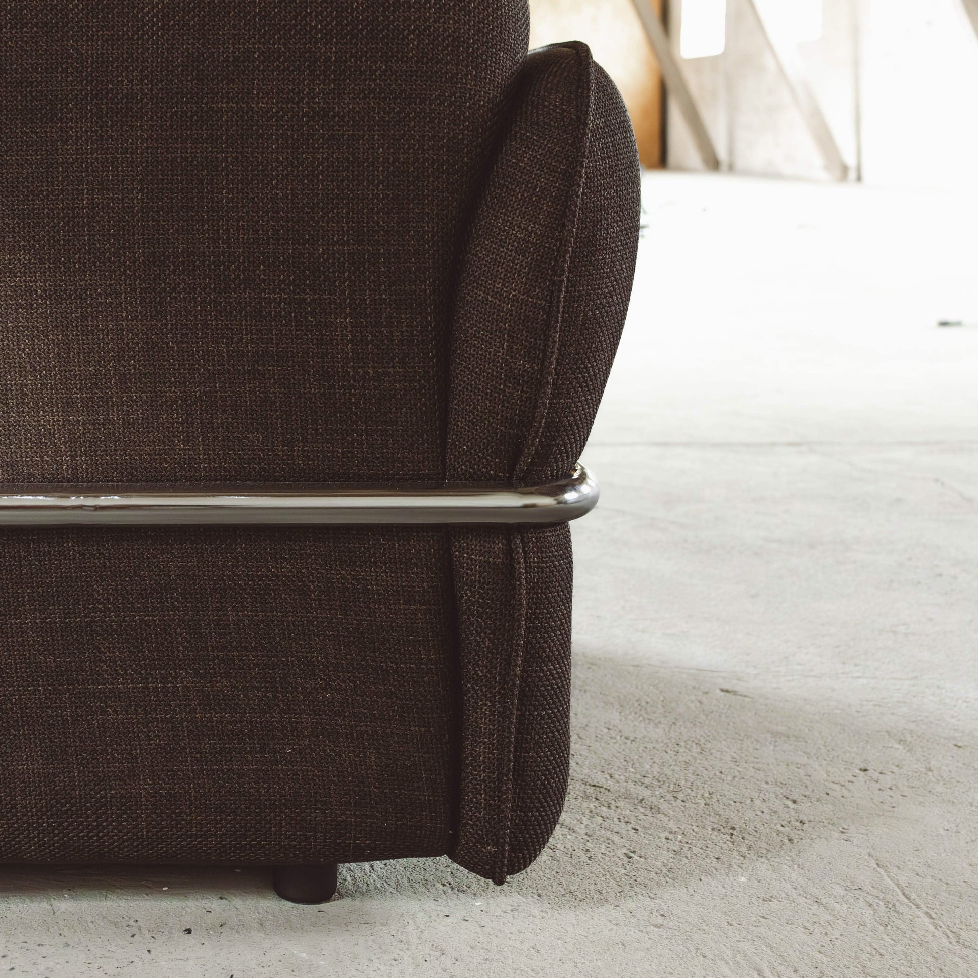 Lino Sofa m. Puf m. Chrome Stel - 230 cm - Brun