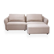 Lino Sofa m. Puf m. Chrome Stel - 230 cm - Beige