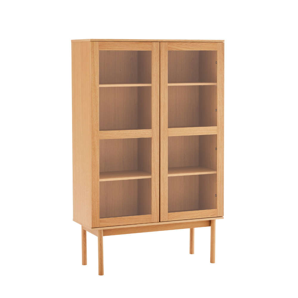 Liora Vitrineskab i Natur eg  - 166 cm