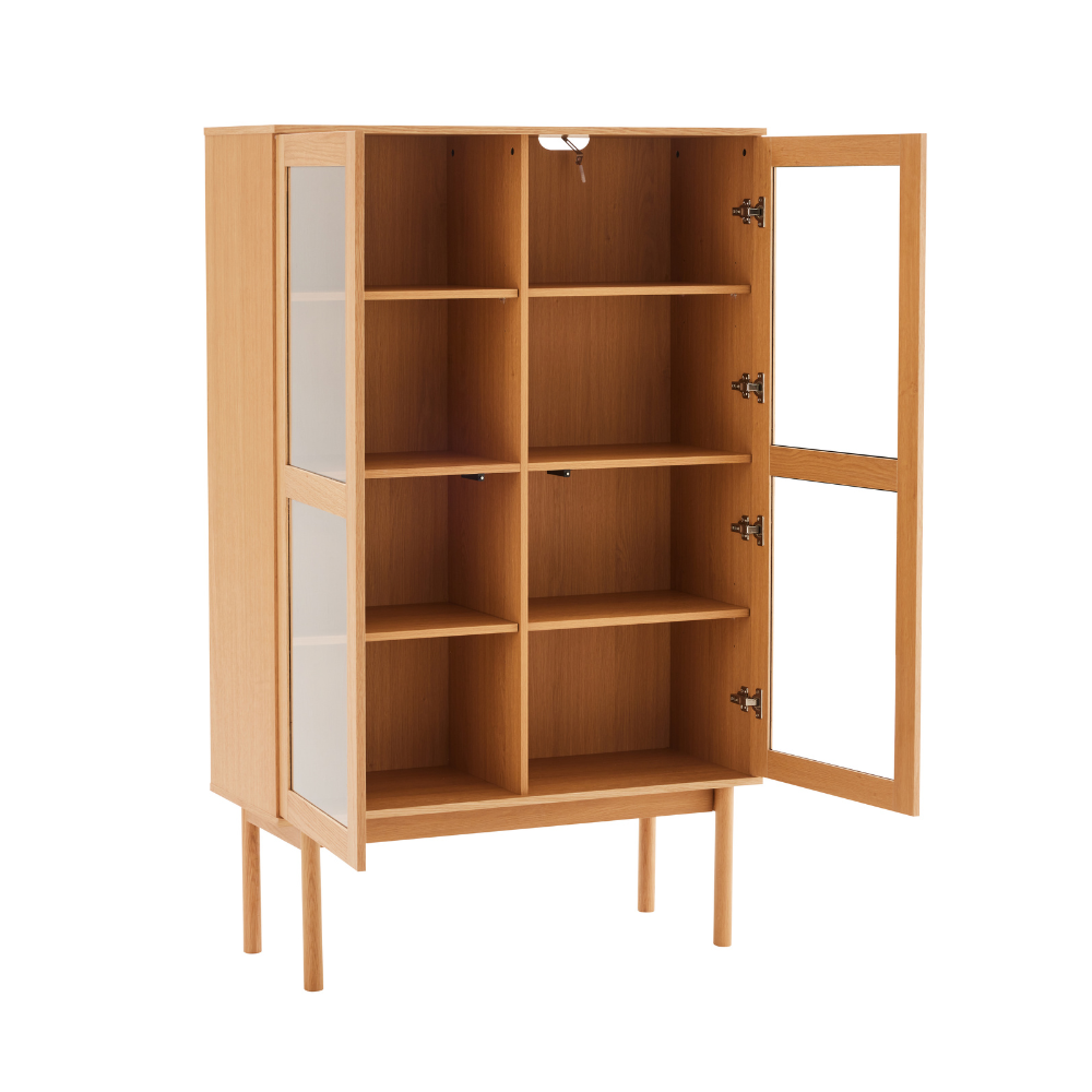 Liora Vitrineskab i Natur eg  - 166 cm