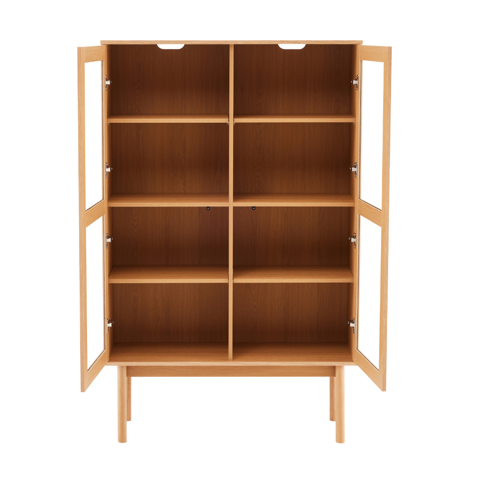 Liora Vitrineskab i Natur eg  - 166 cm