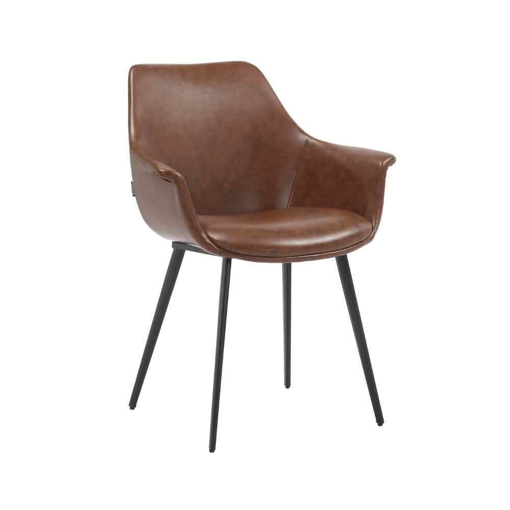 Luis Spisebordsstol - Cognac PU