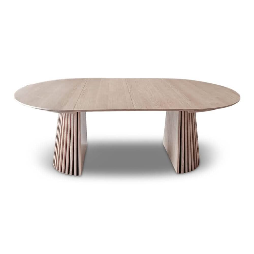 Måne Lamel Spisebord M. Tillægsplader - Ø120-165-210 cm - Lys Natur Eg