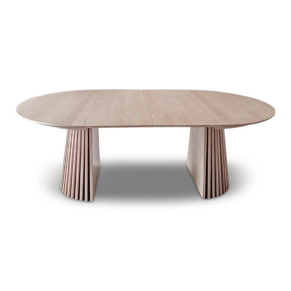 Måne Lamel Spisebord M.Tillægsplader - Lys Natur Eg Ø140-185-230 cm