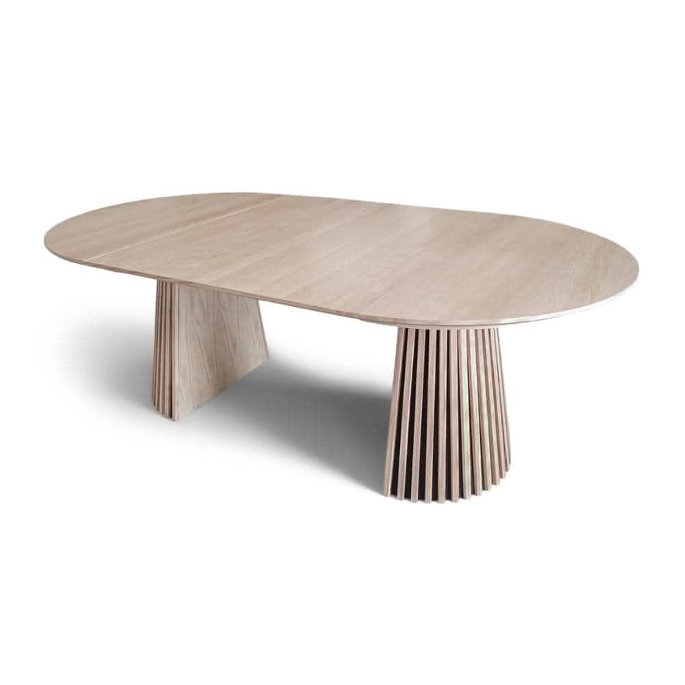 Måne Lamel Spisebord M. Tillægsplader - Lys Natur Eg Ø120-165-210 cm