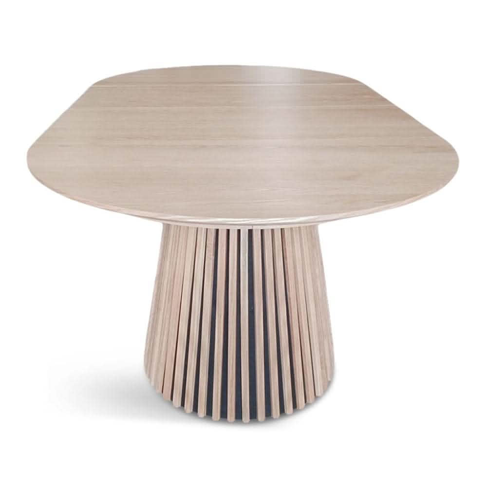 Måne Lamel Spisebord M. Tillægsplader - Ø120-165-210 cm - Lys Natur Eg