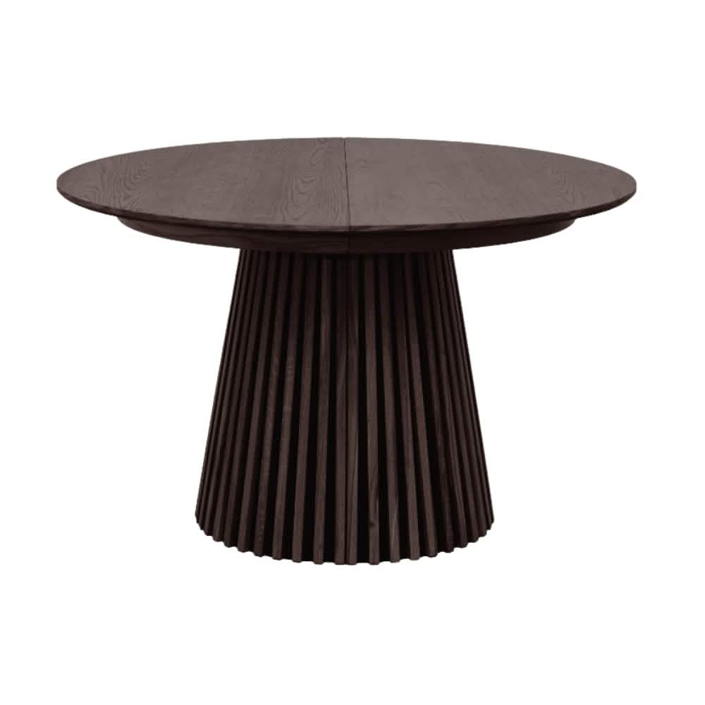 Måne Lamel Spisebord M.Tillægsplader - Smoked Eg Ø120-165-210 cm