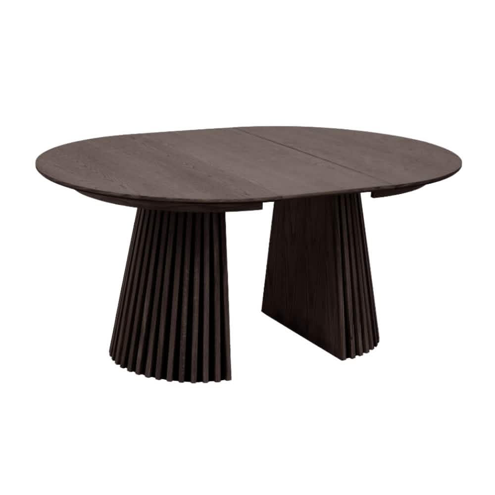 Måne Lamel Spisebord M.Tillægsplader - Smoked Eg Ø120-165-210 cm