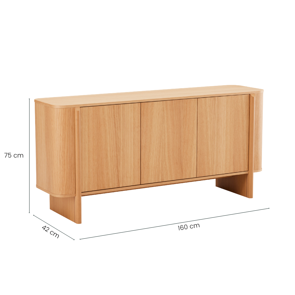 Maine Skænk - 160 cm - Natur Eg