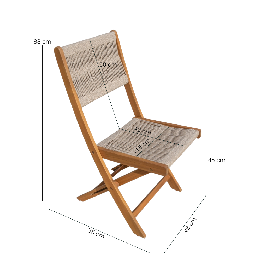 Mandal Bistrostole til 2-Pers. - Akacietræ