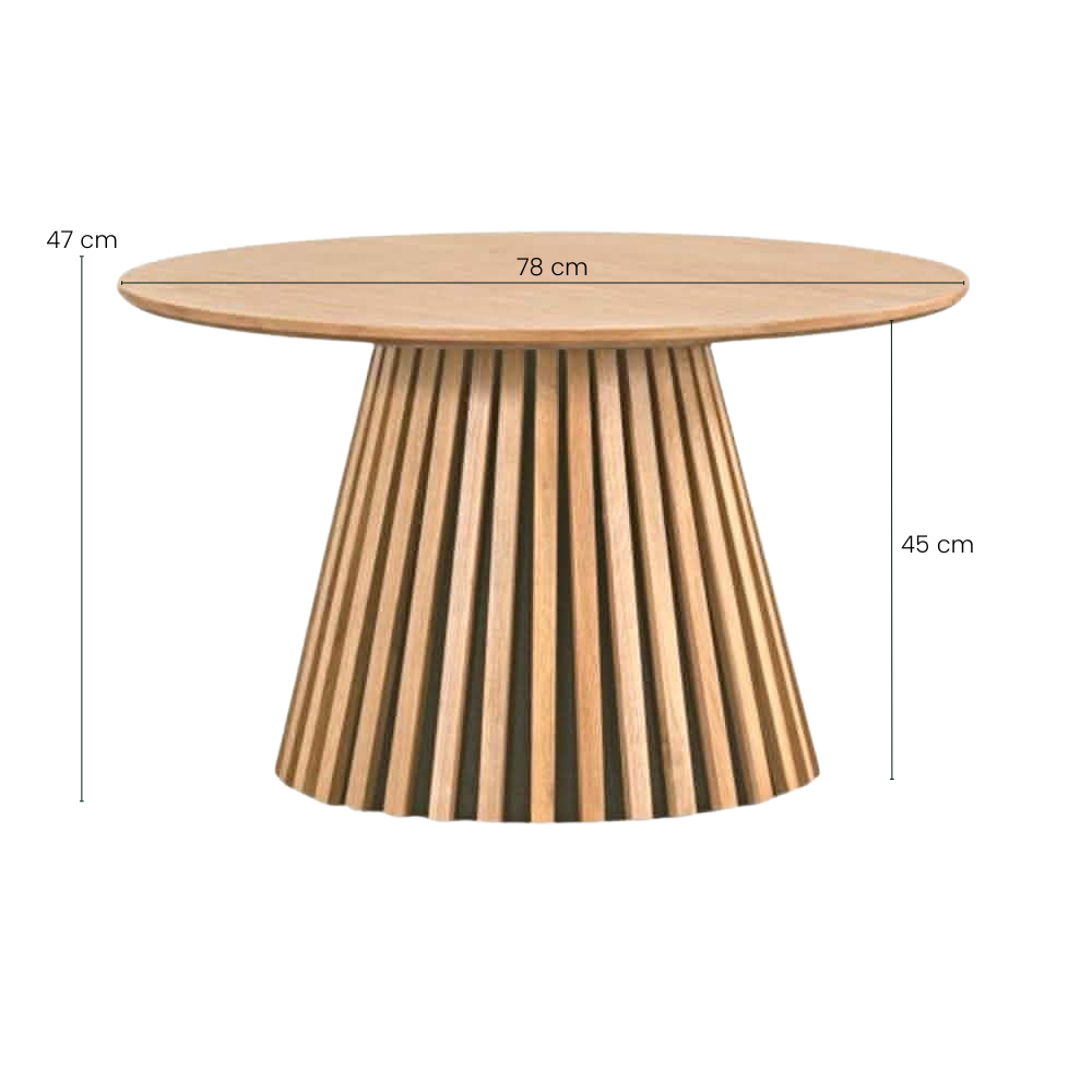 Måne Lamel Sofabord - Natur Eg Ø78 cm