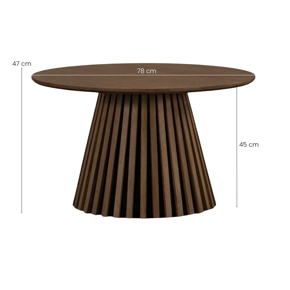 Måne Lamel Sofabord - Smoked Eg Ø78 cm