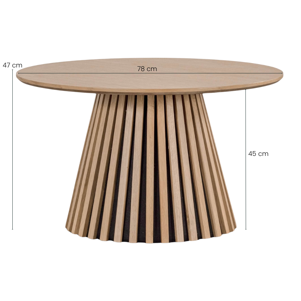Måne Lamel Sofabord - Lys natur Eg Ø78 cm