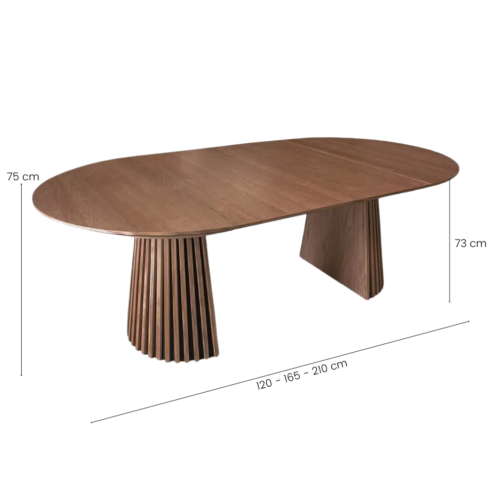 Måne Lamel Spisebord M. Tillægsplader - Espresso Ø120-165-210 cm