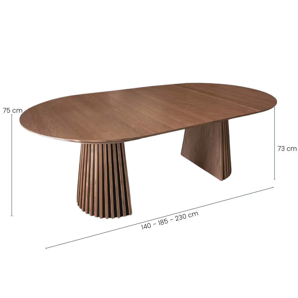 Måne Lamel Spisebord M.Tillægsplader - Ø140-185-230 cm - Espresso