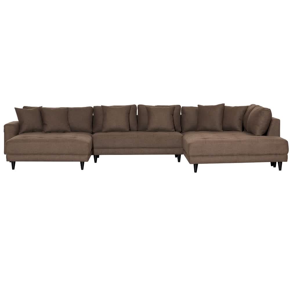 Milo U-Sofa i Højrevendt - Brun
