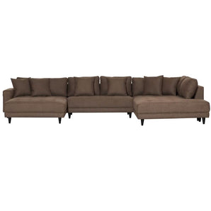 Milo U-sofa i højrevendt - Brun