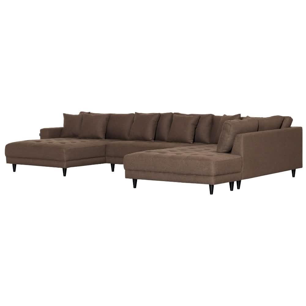 Milo U-Sofa i Højrevendt - Brun