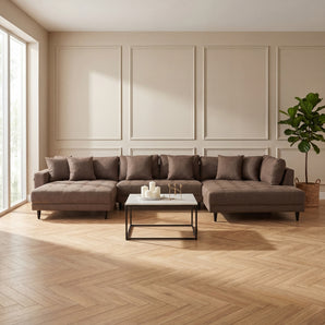 Milo U-sofa i højrevendt - Brun