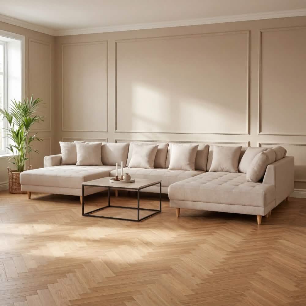 Milo U-Sofa i Højrevendt - Beige