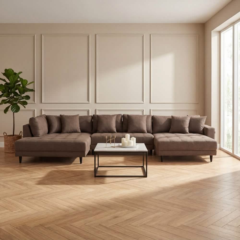 Milo U-Sofa i Venstrevendt - Brun