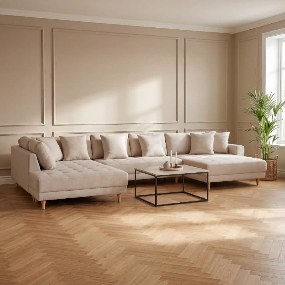 Milo U-Sofa i Venstrevendt - Beige