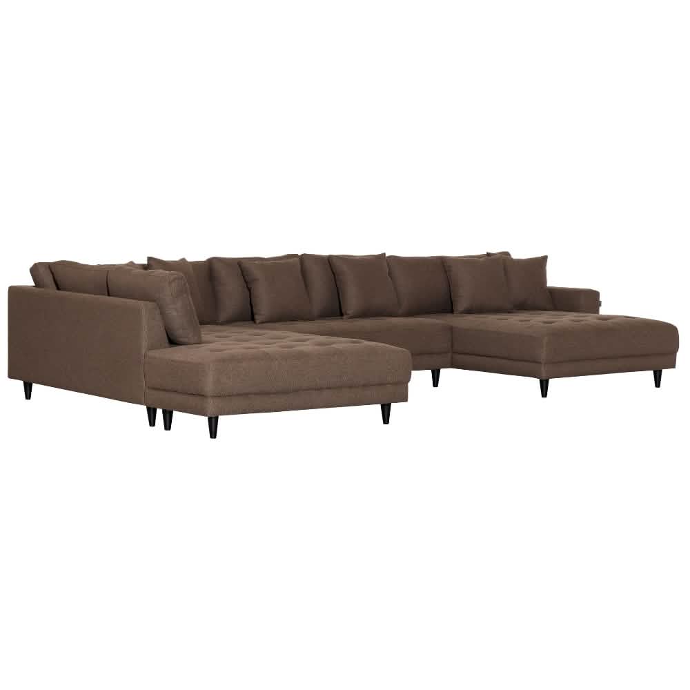 Milo U-Sofa i Venstrevendt - Brun