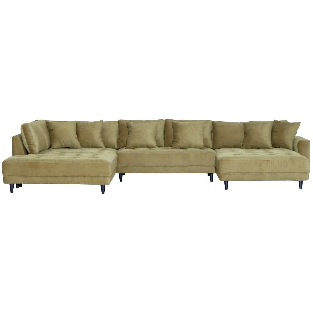 Milo U-Sofa i Venstrevendt - Olivengrøn