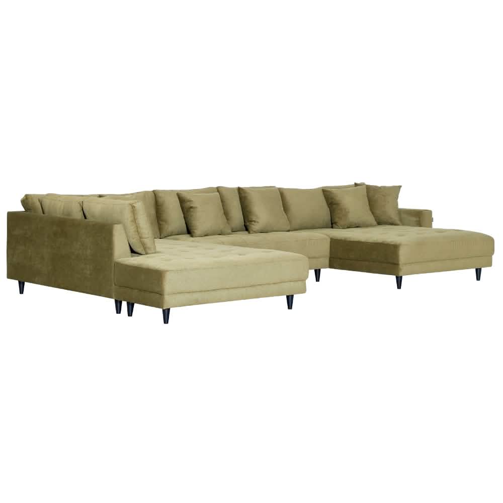 Milo U-Sofa i Venstrevendt - Olivengrøn