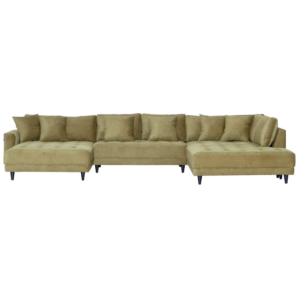 Milo U-Sofa i Højrevendt - Olivengrøn