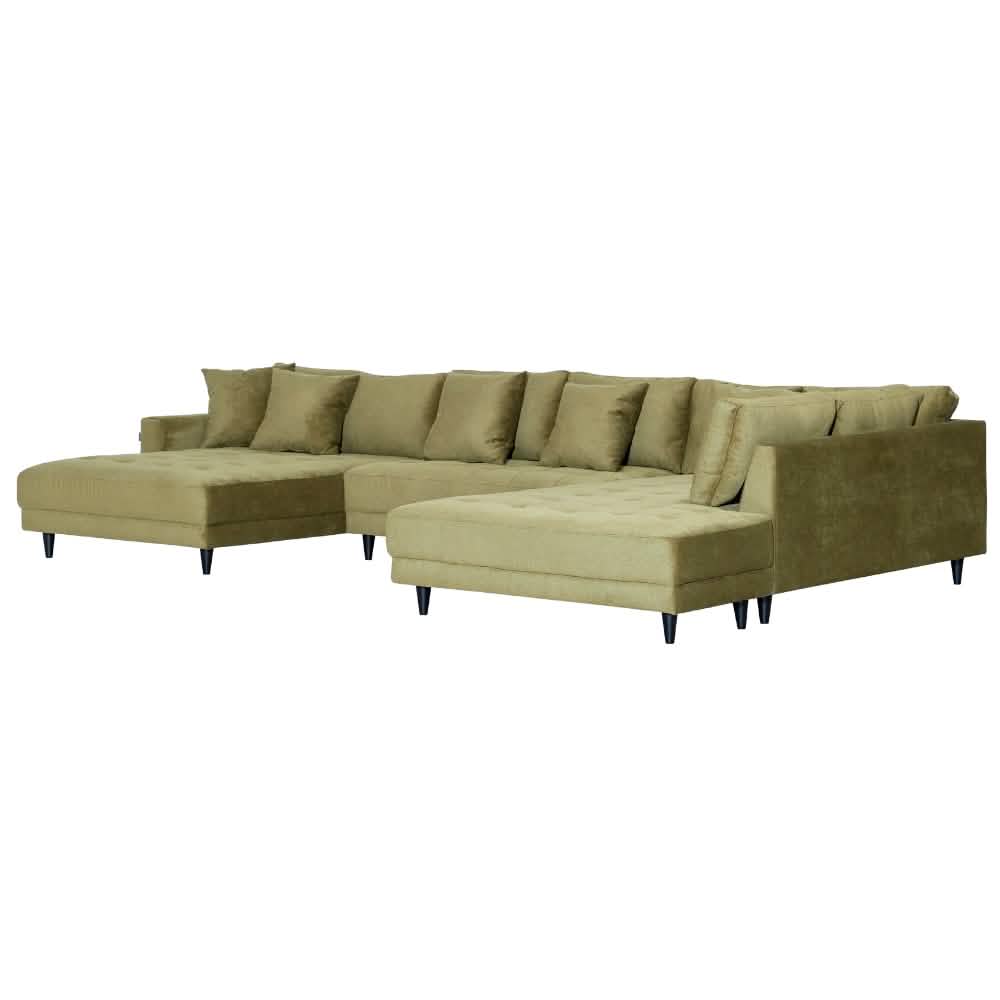 Milo U-Sofa i Højrevendt - Olivengrøn