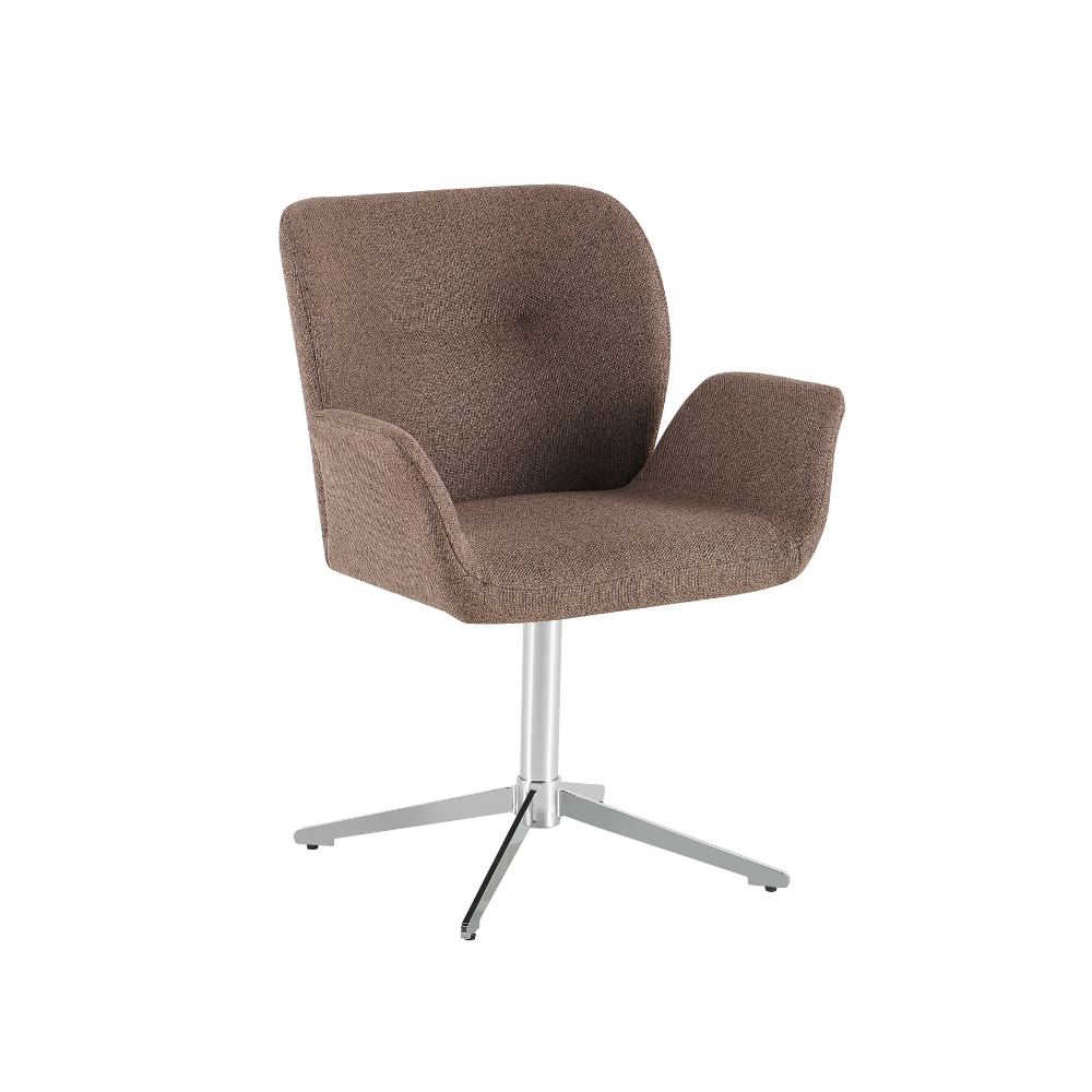 Harvie Spisebordsstol i Mokka Stof m. Chrome ben