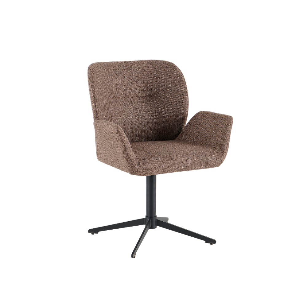 Harvie Spisebordsstol Mokka Stof m. Sorte metalben