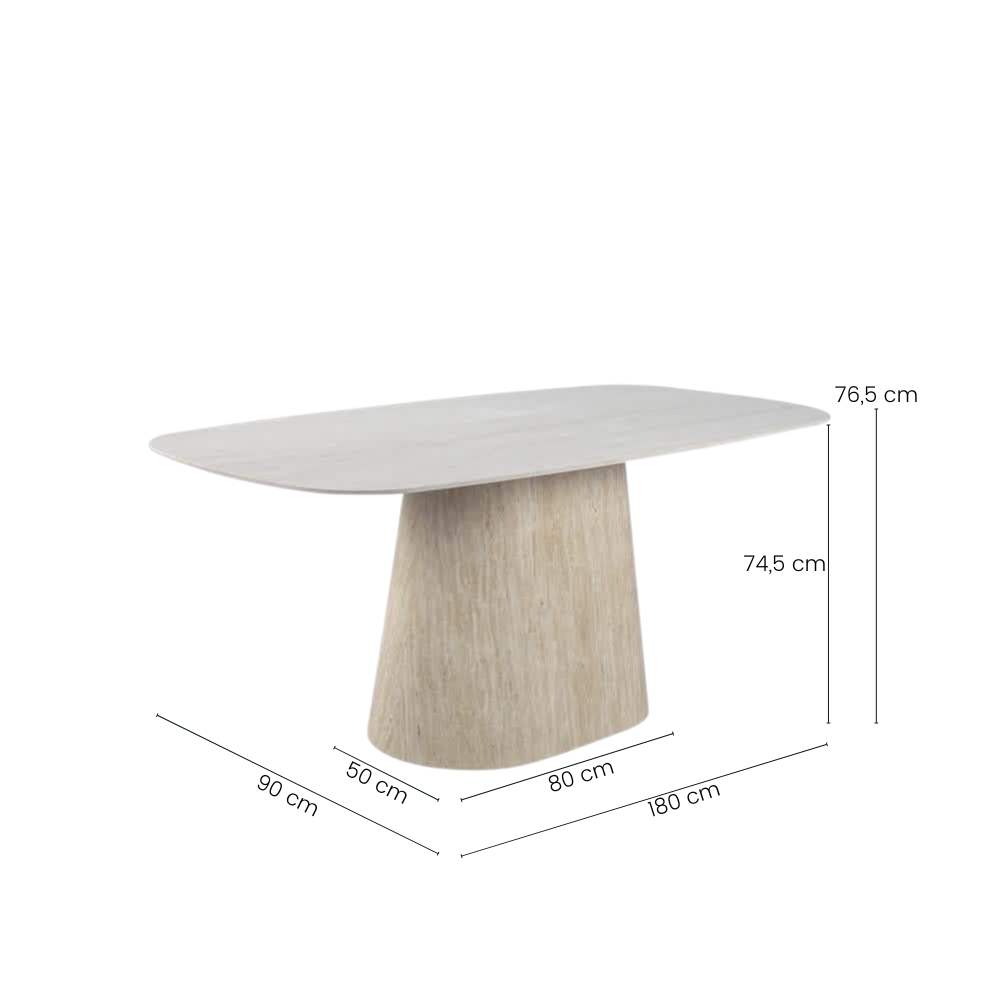 Molde Spisebord - 180 x  90 cm - Natursten