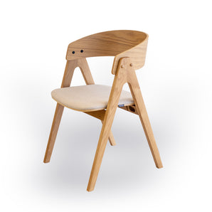 Milla Spisebordsstol - Natur Egetræ m. lyst sæde