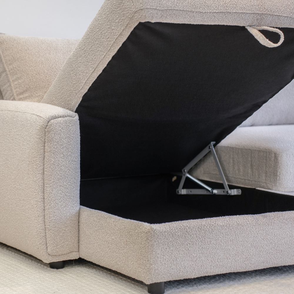 Naya Sofa med elektronisk modul - Venstrevendt - Beige Boucle