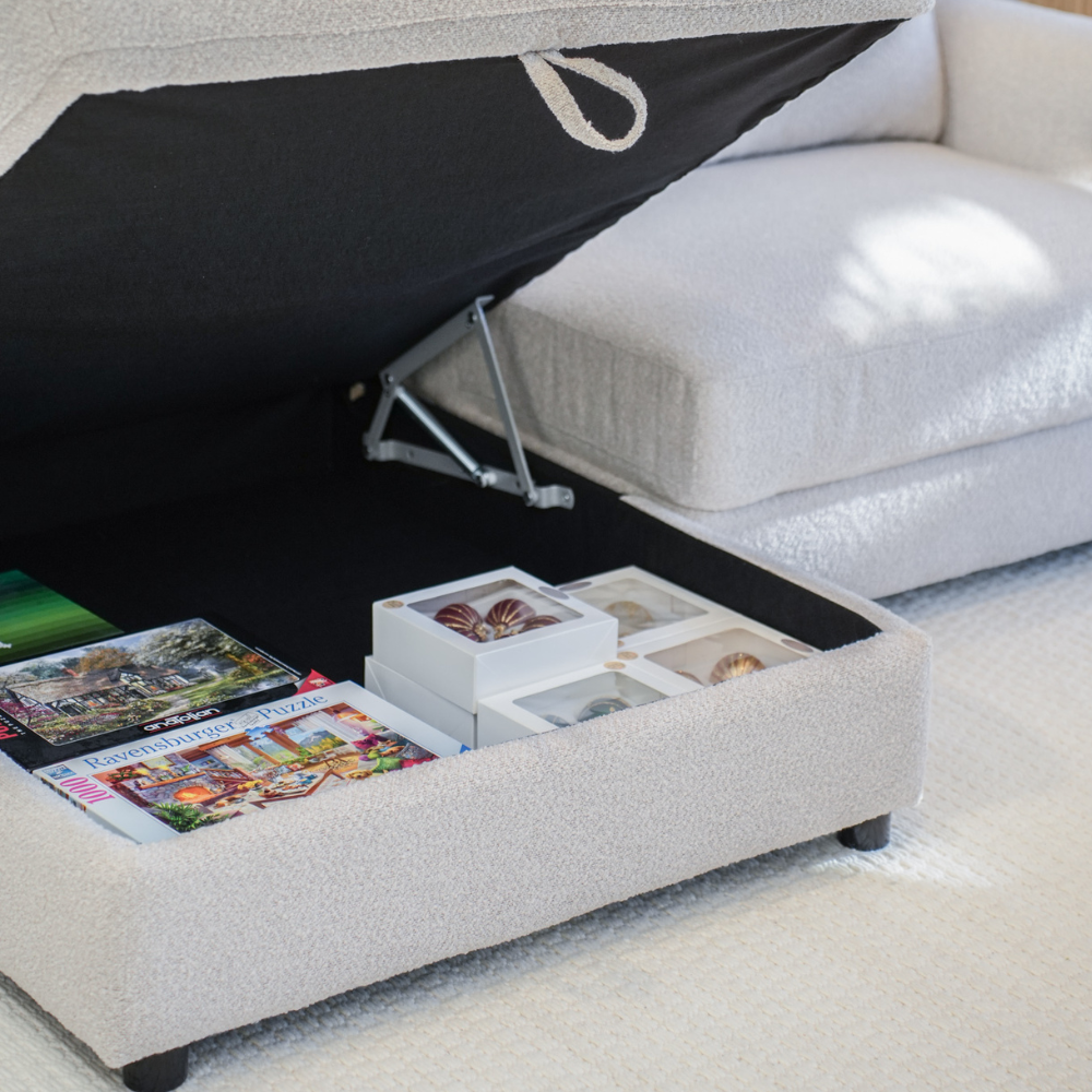 Naya Sofa med elektronisk modul - Venstrevendt - Beige Boucle