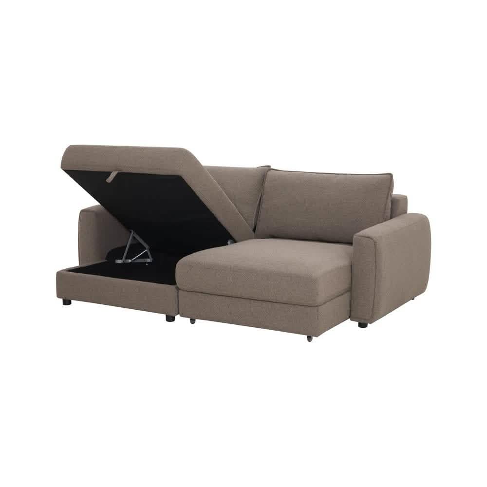 Naya Sofa med elektronisk modul - Højrevendt - Brun Boucle