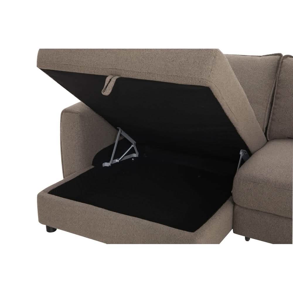 Naya Sofa med elektronisk modul - Venstrevendt - Brun Boucle