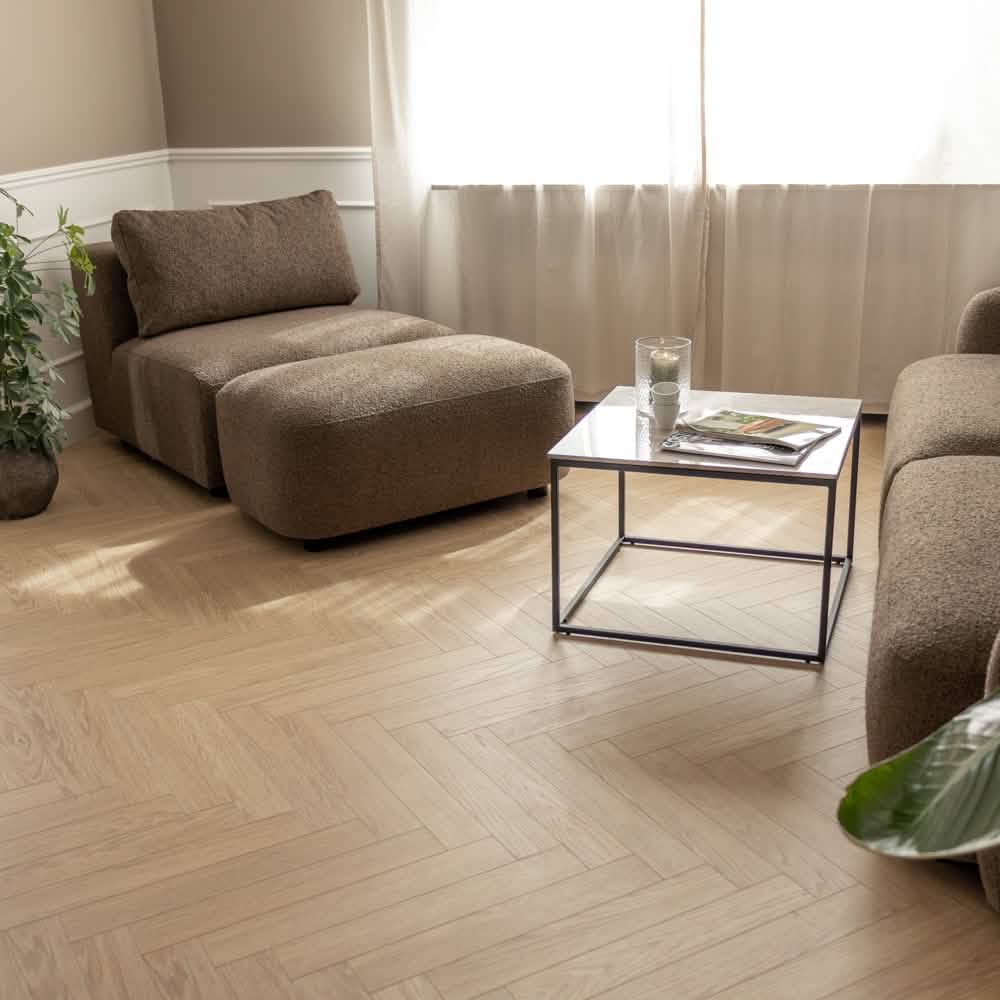 Nolio Modulsofa - Brun Bouclé inkl. puf - 315 cm