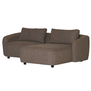 Nolio Modulsofa - Brun Bouclé med højrevendt chaiselong - 220 cm