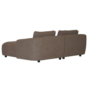 Nolio Modulsofa - Brun Bouclé med højrevendt chaiselong - 220 cm
