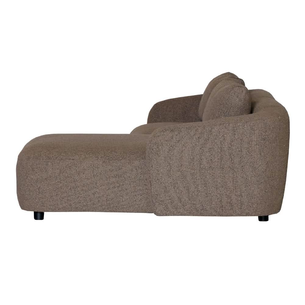 Nolio Modulsofa - Brun Bouclé med højrevendt chaiselong - 220 cm