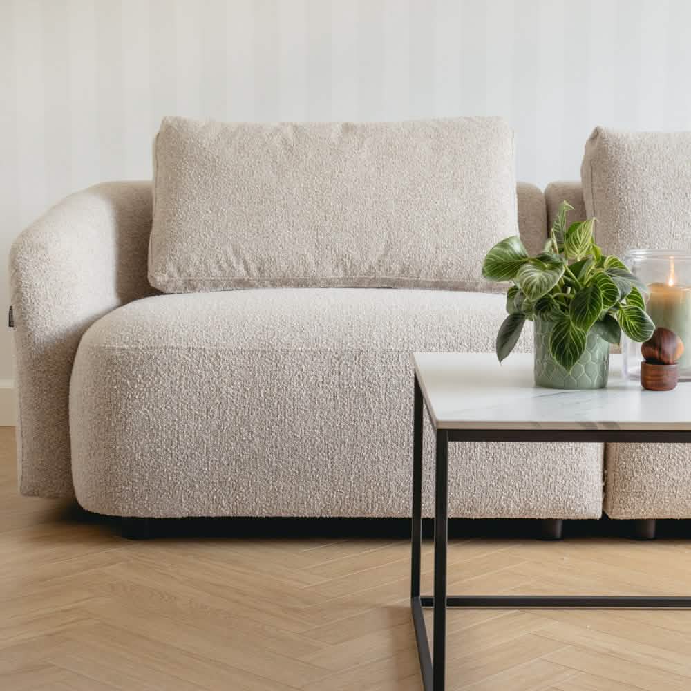 Nolio Modulsofa - Beige Bouclé med højrevendt chaiselong - 315 cm