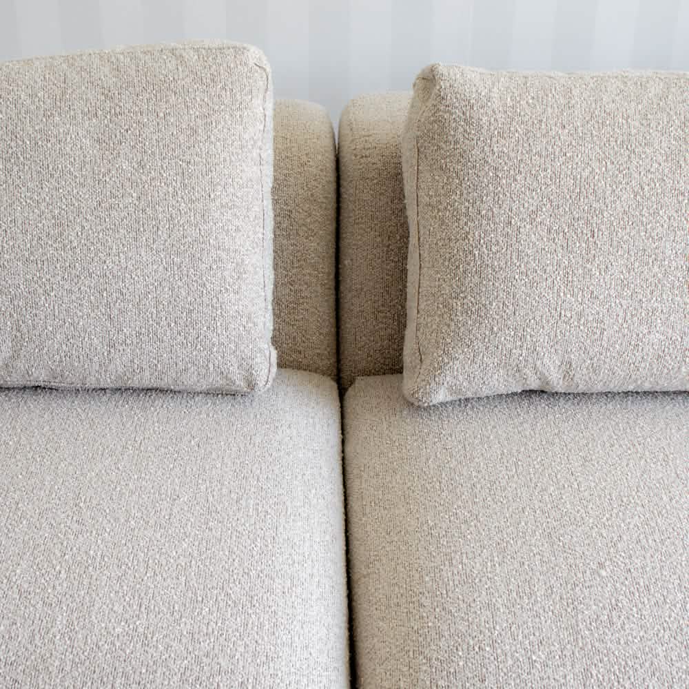 Nolio Modulsofa - Beige Bouclé med højrevendt chaiselong - 220 cm