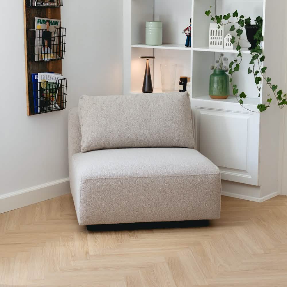 Nolio Modulsofa - Beige Bouclé med højrevendt chaiselong - 315 cm